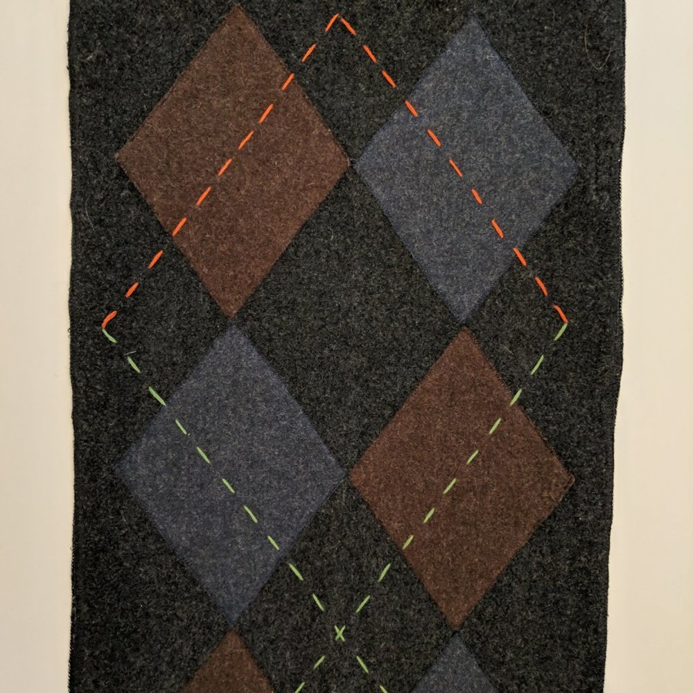 Vintage Retro Y2K 2001 GAP Wool Argyle Diamond Winter Cold Weather Neck Scarf - Picture 2 of 5